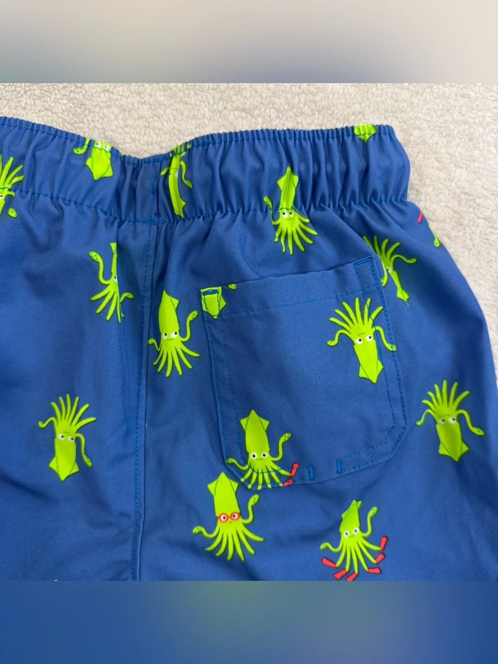 Boys 4T Toddler Swim Suit Trunks Board Shorts Squid Old Navy Neon